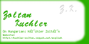 zoltan kuchler business card